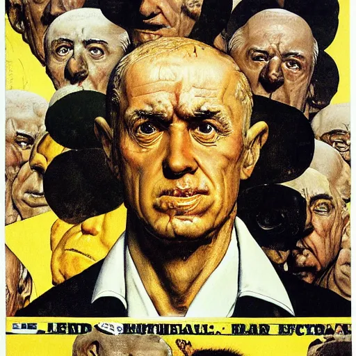 Prompt: lemon headed man with hard black eyes very relaxed, rule of thirds, super sharp, 4 k, ultra detailed, norman rockwell, richard corben, epic scope.