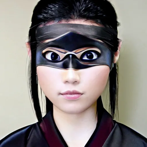 Image similar to photo of a beautiful female ninja, japanese, symmetrical face, gorgeous, high detail,