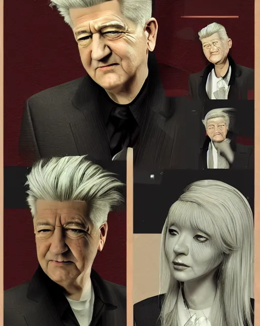 Prompt: a portrait of david lynch, anime style, ghibly, trending on artstation,