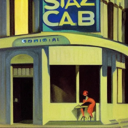 Image similar to snake jazz club by edward hopper