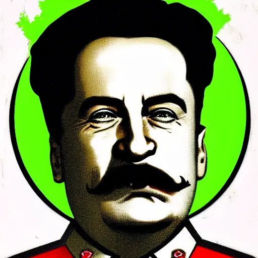 Prompt: stalin in style of patrick lambert