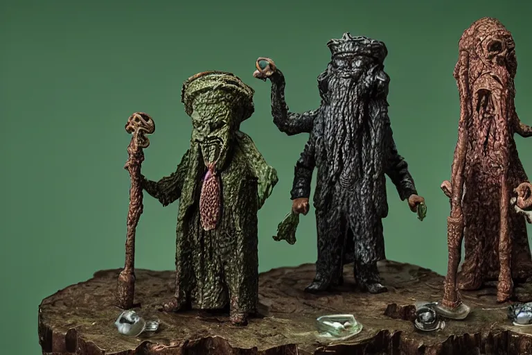 Prompt: a miniature figurine of lovecraft's elder gods, detailed, tilt shift, product photography