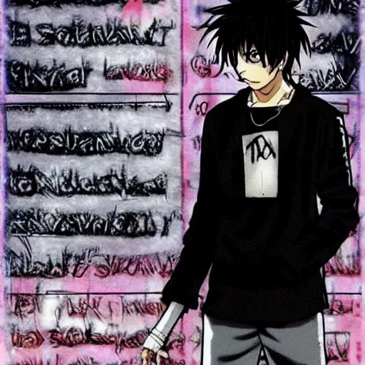 2 1 savage in death note style anime, Stable Diffusion