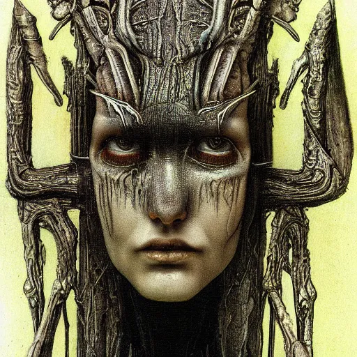 Prompt: Portrait of an elf by H.R. Giger