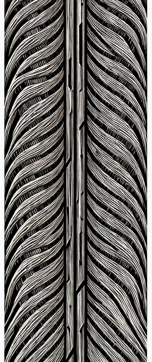 Prompt: a double helix wood carved pillar, high details, lineart, by vincent di fate, inking, 3 color screen print, masterpiece, trending on artstation, sharp, high contrast, hyper - detailed,, hd, 4 k, 8 k