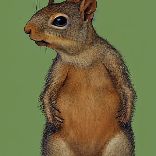 Image similar to a squirrel, digital art by Max Grecke