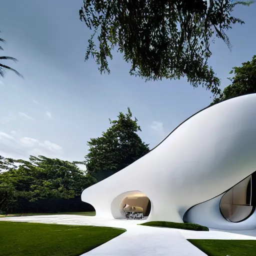 Image similar to house designed by zaha hadid