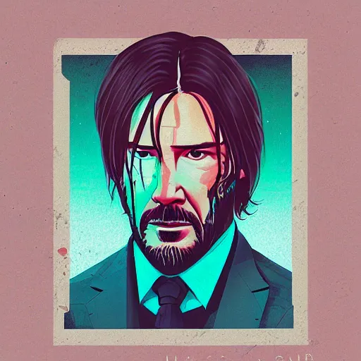 Prompt: John Wick Profile Picture by Sachin Teng, asymmetrical, Organic Painting , Matte Painting, geometric shapes, hard edges, graffiti, street art, 300 dpi :2 by Sachin Teng:4