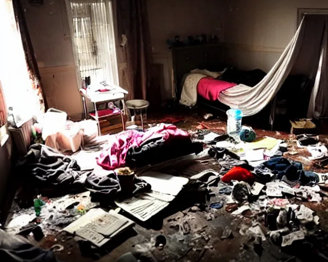 Image similar to very very very dirty room, depression scene