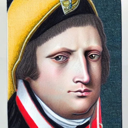Image similar to Colored pencil art on paper of napoleon.