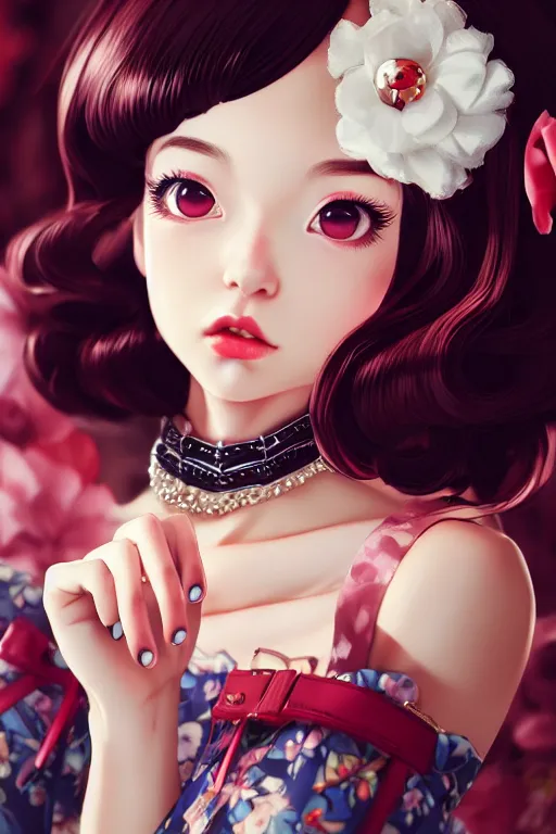 Prompt: a pin up and beautiful fashion charming dreamlke japan girl with lv jewelry, character art, art by wlop and and ilya kuvshinov, hyperdetailed, 8 k realistic, symmetrical, frostbite 3 engine, cryengine, dof, trending on artstation, digital art