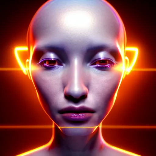 Prompt: beautiful professional close up portrait photograph of a symmetric young stunning female alien goddess officiating possession trance ceremony. octane render, extremely detailed, cinematic lighting, 8k, cinematic movie photograph, closeup portrait, trippy , award-winning art, excellent composition, by Andree Wallins.