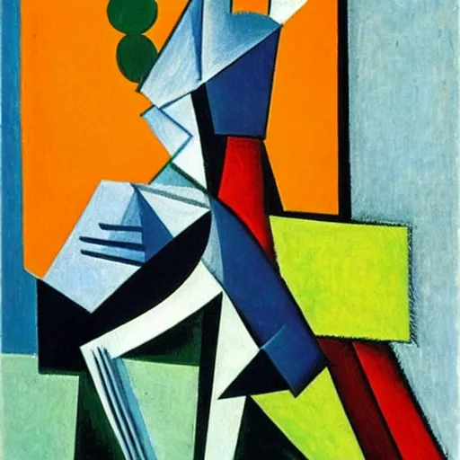 Prompt: dancer, cubism painted by Picasso.