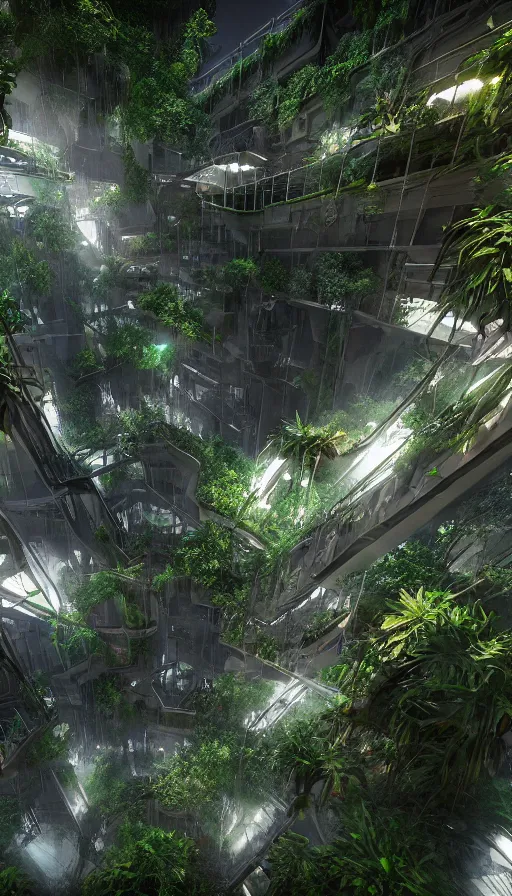 Prompt: a futuristic Hanging Gardens of Babylon, sweat drops, insane, highly detailed, smooth, sharp focus, Unreal Engine 5, 8K