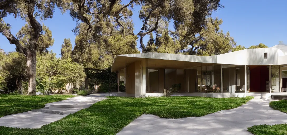 Prompt: classical house designed by ictinus and callicrates. built in 1 9 5 9 in palo alto, ca
