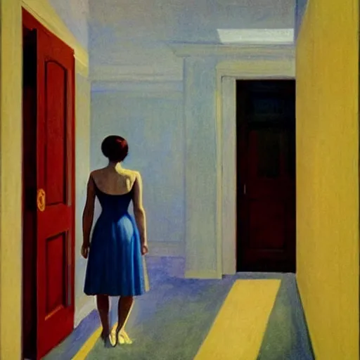 Image similar to The Shining, by Edward Hopper, extremely detailed,