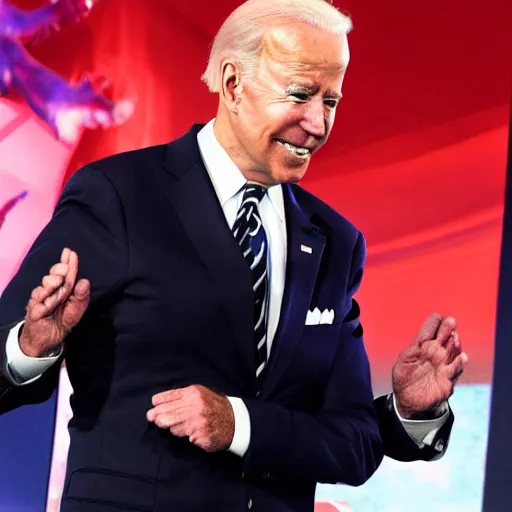 Image similar to Joe Biden fighting a Mind Flayer