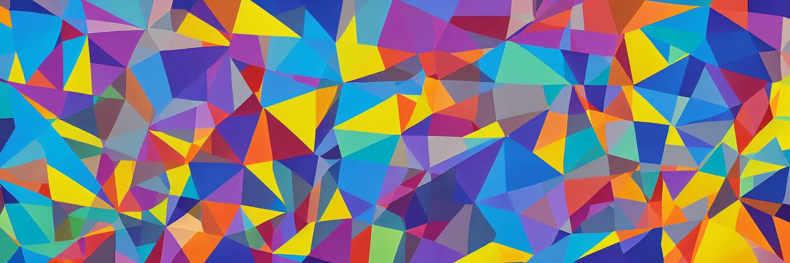 Image similar to abstract landscape, Mural, Hyperprism, Geometric, Polygonal