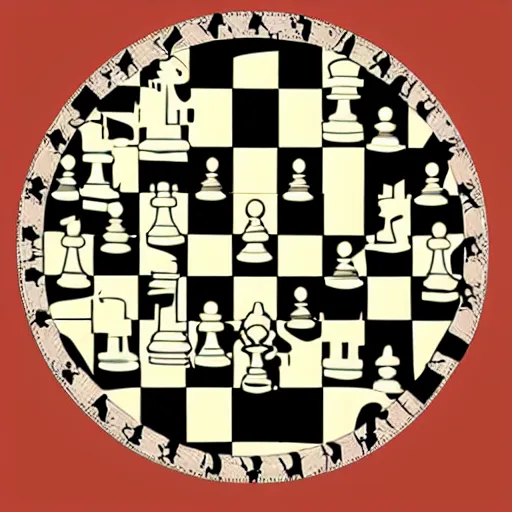 Image similar to chess in hyperbolic geometry