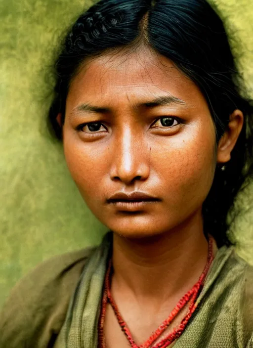 Prompt: hyper realistic and detailed closeup photo of a beautiful 25 year old nepalese woman by annie leibovitz