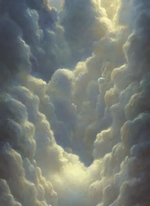 Image similar to faces of old indigenous people made of clouds in the sky, ancestors, protection, benevolence, art by christophe vacher