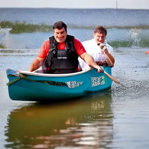 Image similar to “Phil Swift in a sinking canoe, 4K”