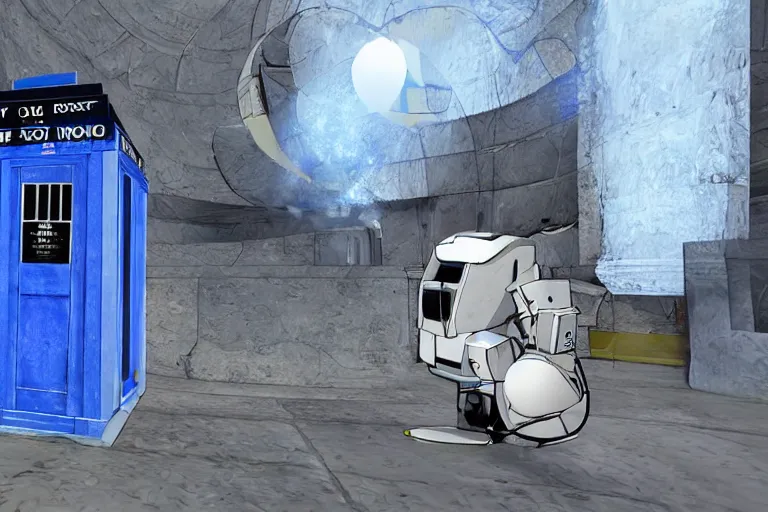 Image similar to tardis in portal 2