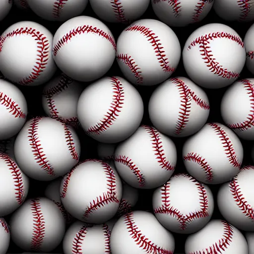 Image similar to wave of baseballs, photorealistic