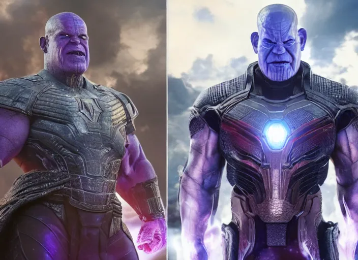 Image similar to benjamin netanyahu as thanos from avengers endgame, 8 k, bluray, screenshot