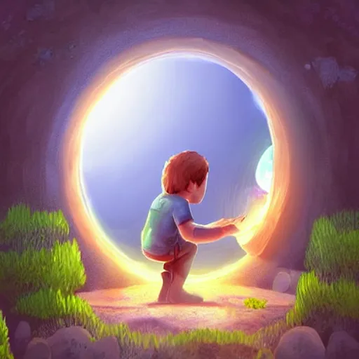 Prompt: portal to multiverse, illustration 3 d digital art, concept art beautiful cute