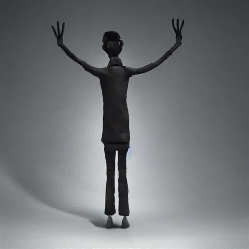 Prompt: the shame, surrealistic detailed claymation art, dark, moody, foggy