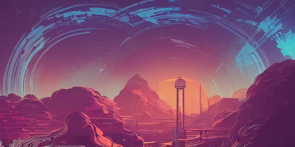 Prompt: ovni a lovecraftian cinematic isograph print of a aetherpunk planet by alena aenami in the style of art - deco art, very, very aesthetic