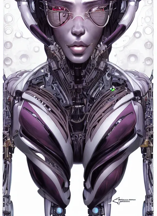 Image similar to portrait of a beautiful cyborg woman by Yukito Kishiro, biomechanical, hyper detailled, trending on artstation