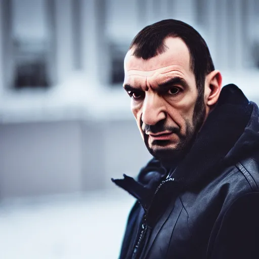 Image similar to film still of Niko Bellic, sigma 85mm f/1.4, 4k, depth of field, high resolution, 4k, 8k, hd, full color