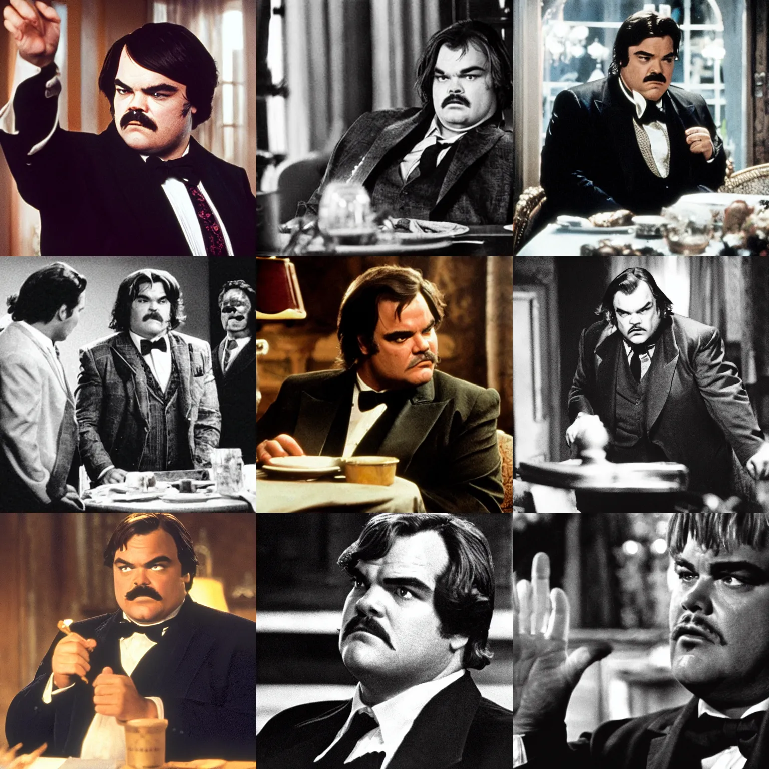 Prompt: jack black as the godfather, production still from movie