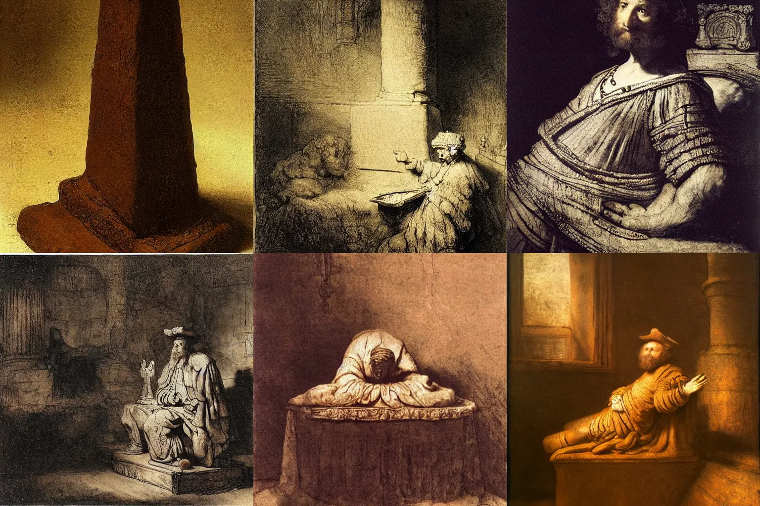 Prompt: dreaming of a pedestal with a sacred chocolate over it. Rembrandt