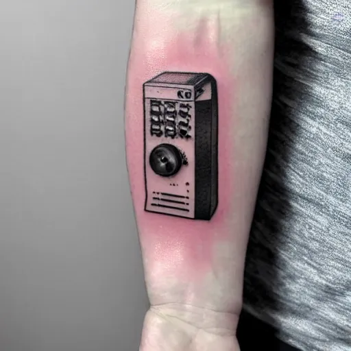 Image similar to sp - 4 0 4 audio mixer tattoo along forearm