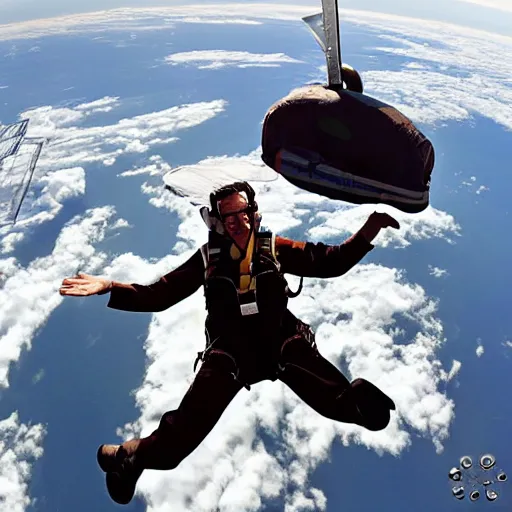 Prompt: bill nye the science guy skydiving, photorealistic