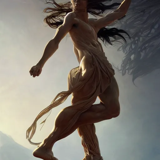 Prompt: greek myth, fibonacci, sweaty, dynamic action pose, insane, intricate, highly detailed, digital painting, artstation, concept art, smooth, sharp focus, illustration, Unreal Engine 5, 8K, art by artgerm and greg rutkowski and alphonse mucha