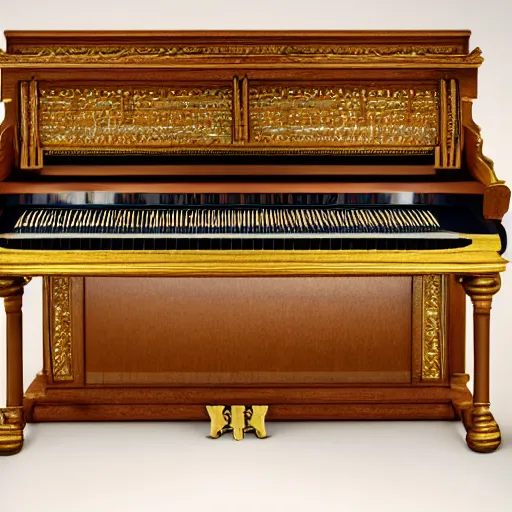 Image similar to beautiful highly detailed photorealistic render of a harpsichord, 8 k