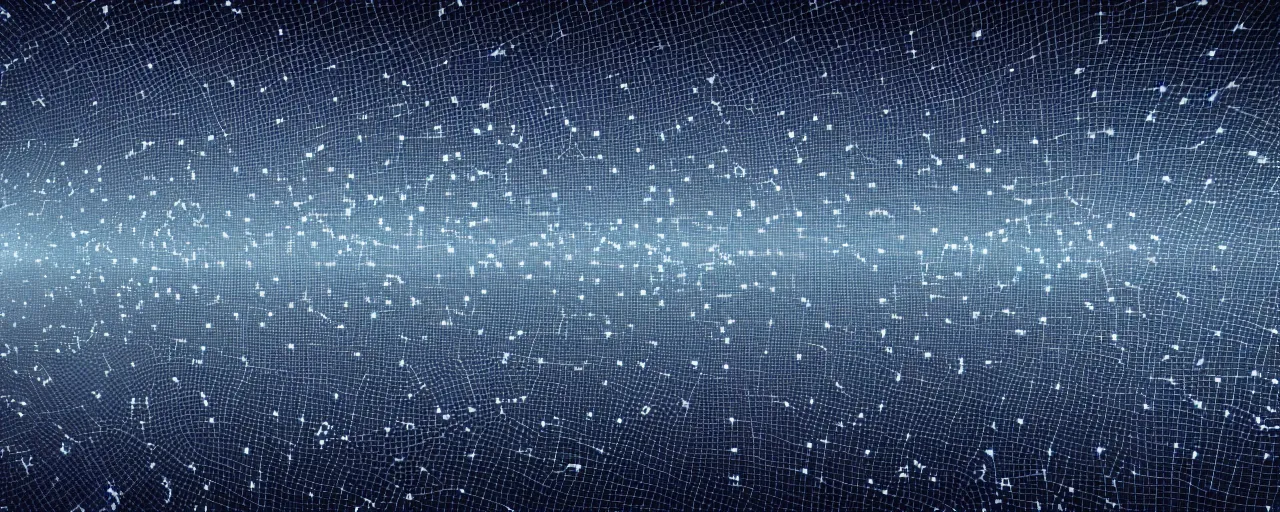 Image similar to digital art graphic of clusters and constellations of data in the outline of the New York City skyline. texture and pattern of an audio waveform. 4k unreal engine.