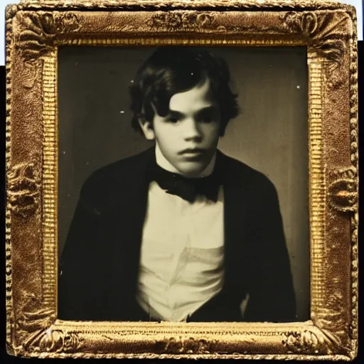 Image similar to photo portrait of attractive young male by Diane Arbus and Louis Daguerre