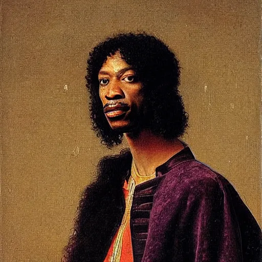 Image similar to renaissance portrait of Rick James, masterpiece by Eugene de Blaas