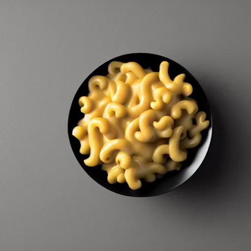 Prompt: a sentient bowl of mac and cheese, octane render, 8k
