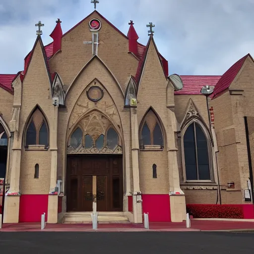 Image similar to exterior of Chuck E. Cheese historic cathedral