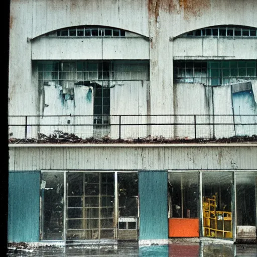 Image similar to an abandoned store's exterior in the middle of nowhere, by saul leiter, ultra detailed, rainy, beautiful