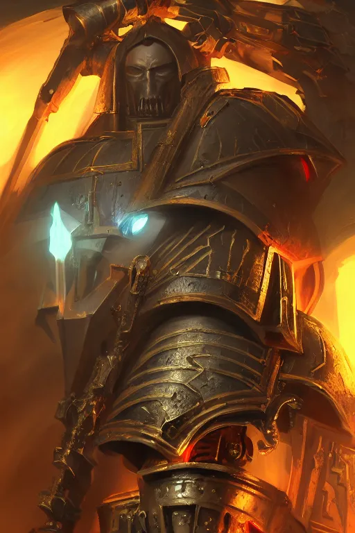 Image similar to armor portrait heros warhammer 4 0 k horus heresy fanart - the primarchs emperor by johannes helgeson animated with vfx concept artist & illustrator global illumination ray tracing hdr fanart arstation zbrush central hardmesh 8 k octane renderer comics stylized