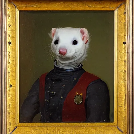 Image similar to Ferret in a general outfit, painted by Jan Willem Pieneman