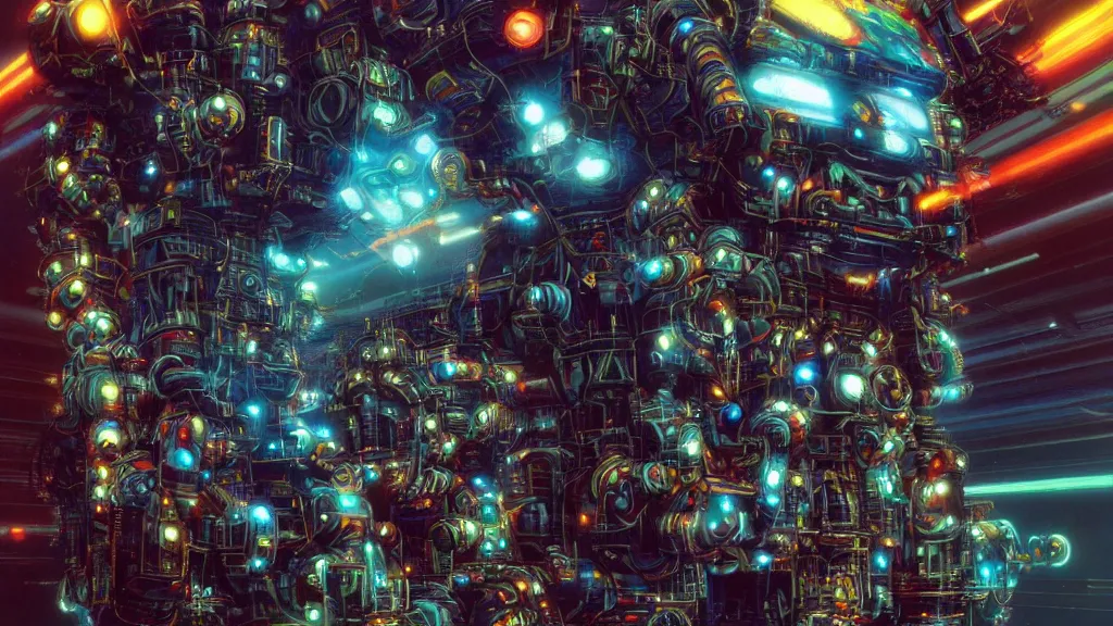 Prompt: a machine conjuring!!! an image!!! from of noise!!!, by chris foss, john berkey, and diego gisbert llorens, cinematic closeup!!, accurate facial details, colorful, intricate, chaotic, fantasy realism, hopeful, 8 k render, volumetric lighting