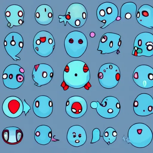 Prompt: the most cutest adorable happy picture of a blue ball face, key hole on blue ball, locklegion, lock for face, keyhole faceial movement, chibi style, wooperlock, wooper lock, black keyhole face, adorably cute, enhanched, deviant adoptable, digital art Emoji collection